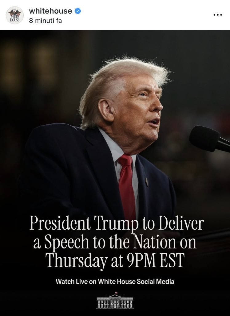 President Trump to Deliver a Speech to the Nation