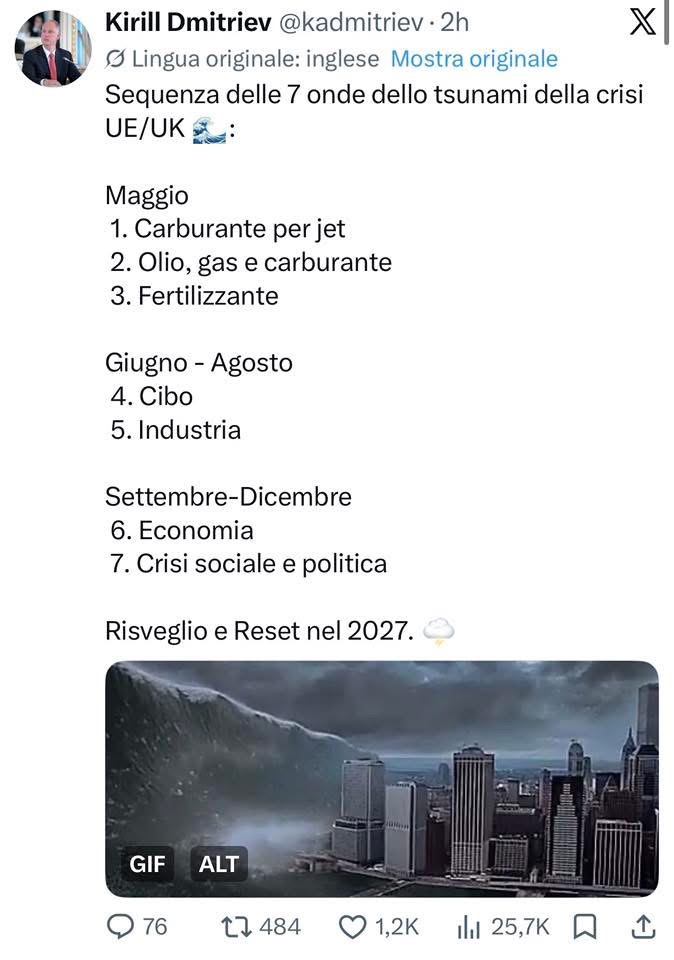Lo tsunami sull'Europa - L'agenda Dmitriev